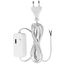 REV Zuleitung, Kabel mit Schalter und Eurostecker Zwischenschalter mit USB-A, 2m, weiß