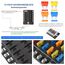 12 Fach KFZ Sicherungskasten 12V, Sicherungshalter Flachsicherung ATC/ATO 24 Sicherungen Wasserdichte Sicherungsblock mit LED-Anzeige Positiver für DC 12V / 24V Auto LKW Boot VAN SUV Marine Fahrzeug