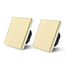 BSEED Touch Lichtschalter aus Glas, Modern Schalter Unterputz, Wandschalter mit LED Hinterlicht (Kein Neutralleiter erforderlich), KEIN WLAN, 86mm 1 Fach 2 Wege Gold, 2 Pack
