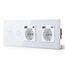 BSEED Touch Lichtschalter 2 Fach 1 Weg mit Doppelt USB C Steckdose aus Glas, Modern Steckdosen Wandschalter Unterputz (Kein Neutralleiter erforderlich), Kein WLAN, 228mm Weiß