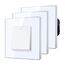 BSEED Lichtschalter aus Glas, Unterputz Wechselschalter,Wandschalter, Einfache Montage, 86mm 1 Fach 1 Weg Weiß, 3 Pack