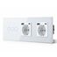 BSEED Touch Lichtschalter 3 Fach 2 Wege mit Doppelt USB C Steckdose aus Glas, Modern Steckdosen Wandschalter Unterputz (Kein Neutralleiter erforderlich), Kein WLAN, 228mm Weiß