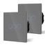 BSEED Touch Lichtschalter aus Glas, Modern Schalter Unterputz, Wandschalter mit LED Hinterlicht (Kein Neutralleiter erforderlich), KEIN WLAN, 86mm 3 Fach 2 Wege Grau, 2 Pack