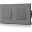 BSEED Doppelt Lichtschalter Glas 1-Fach 1-Wege-Glasscheibe Schalter 157 * 86mm Wandlichtschalter Grau
