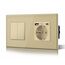 BSEED Druckknopf Rocker Tactile 2 Fach 2 Weg Lichtschalter Glas und 3 in 1 Steckdose mit 2.1A USB Ladeleistung mit Type C Adapter Aufladestation Glasscheibe Wandschalter Gold