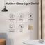 BSEED Kipplichtschalter 2 Fach 2 Wege Gold PC-Knopf 10 Ampere Mechanischer Wandlichtschalter 86 mm Glasrahmen Toggle Standardschalter