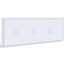 BSEED Touch Lichtschalter Dreifach1 Fach 1 Weg Glas Lichtschalter weiß Led Touch Schalter Touchscreen Funktioniert mit LED Lampe 228mm EU Standard