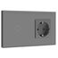 BSEED Touch Lichtschalter mit Steckdose 1 Fach 1 Weg Wandschalter mit LED Anzeige Unterputz Touchscreen-schalter mit Glasrahmen 157mm Grau 500W(Nicht Smart Schalter)