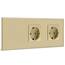 BSEED Touch Lichtschalter mit Steckdosen 1 Fach 1 Weg Wandschalter mit doppelten Steckdosen Unterputz Touchscreen-schalter mit Glasrahmen 228mm Golden