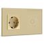 BSEED Steckdose mit Lichtschalter,Glas Touch Lichtschalter Unterputz Schalter,Schuko Steckdose mit 1 Fach 1 Wege Wandschalter Gold(Nicht Smart Schalter)