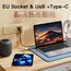 BSEED Touch Lichtschalter mit Schuko Steckdose mit LED Anzeiger doppelte 1 Fach 2 Wege Glas Lichtschalter mit einer USB Steckdose Anschluss (Max. 2.1A) Typ C Portn Golden 228mm