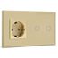 BSEED Steckdose mit Lichtschalter,Glas Touch Lichtschalter Unterputz Schalter,Schuko Steckdose mit 2 Fach 1 Wege Wandschalter Gold(Nicht Smart Schalter)