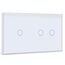 BSEED Touch Lichtschalter 1 Fach 2 Wege mit 2 Fach 1 Weg Glas Lichtschalter Weiß Led Touch Schalter Touchscreen Funktioniert mit LED Lampe 157mm EU Standard