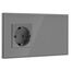 BSEED Steckdose mit Lichtschalter,Glas Touch Lichtschalter Unterputz Schalter,Schuko Steckdose mit 1 Fach 2 Wege Wandschalter Grau(Nicht Smart Schalter)