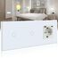 BSEED Touch Lichtschalter mit Schuko Steckdose mit LED Anzeiger doppelte 1 Fach 2 Wege Glas Lichtschalter mit einer USB Steckdose Anschluss (Max. 2.1A) Typ C Portn Weiß 228mm