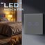 BSEED Touch Lichtschalter 2 Fach 2 Wege Glas Lichtschalter Grau Led Touch Schalter Touchscreen Funktioniert mit LED Lampe EU Standard(Nicht Smart Schalter)