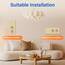 BSEED Touch Lichtschalter mit Steckdosen mit LED Anzeige,2 Fach 1 Weg Wandschalter mit doppelten Steckdosen Unterputz Touchscreen-schalter mit Glasrahmen 228mm Golden