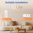 BSEED Touch Lichtschalter mit Schuko Steckdose mit LED Anzeiger 1 Fach 2 Wege Glas Lichtschalter mit Doppelt Wandsteckdosen Weiß 228mm