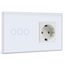 BSEED Touch Lichtschalter mit Steckdose mit LED Anzeige,3 Fach 1 Weg Wandschalter mit Steckdosen,Unterputz Touchscreen-schalter mit Glasrahmen Weiß（Max. Last: 3-500 W)(Nicht Smart Schalter)