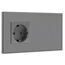 BSEED Steckdose mit Lichtschalter,Glas Touch Lichtschalter Unterputz Schalter,Schuko Steckdose mit 2 Fach 2 Wege Wandschalter Grau(Nicht Smart Schalter)
