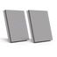 BSEED 2 Pack Touch Lichtschalter 2 Fach 1 Weg Wandschalter Unterputz Lichtschalter mit Glasrahmen 86mm Lichtschalter Grau 500W(Nicht Smart Schalter)