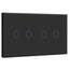 BSEED Touch Lichtschalter 2 Fach 2 Wege mit 2 Fach 2 Wege Glas Lichtschalter Grau Led Touch Schalter Touchscreen Funktioniert mit LED Lampe 157mm EU Standard