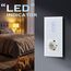 BSEED Touch Lichtschalter mit Steckdose mit LED Anzeige,3 Fach 1 Weg Wandschalter mit Steckdosen,Unterputz Touchscreen-schalter mit Glasrahmen Weiß（Max. Last: 3-500 W)(Nicht Smart Schalter)