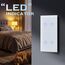 BSEED Touch Lichtschalter 2 Fach 2 Wege mit 2 Fach 2 Wege Glas Lichtschalter Weiß Led Touch Schalter Touchscreen Kompatibel mit LED Lampe 157mm EU Standard