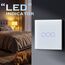 BSEED Lichtschalter 3 Fach 2 Weg Wandschalter gehärtetes Glas Touchscreen-schalter 86mm Unterputzschalter Weiß - 2 pack(Nicht Smart Schalter)
