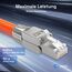 HB-DIGITAL 4x CAT 7 RJ45 Stecker Netzwerkstecker für starre LAN Kabel Verlegekabel Ethernet - werkzeuglos LSA - 10 Gbit/s AWG 22-24 vollgeschirmt STP 50μ vergoldete Kontakte