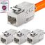 HB-DIGITAL 4x CAT 6a Keystone RJ45 Modul Buchse für starre LAN Kabel - GHMT Zertifiziert - 10 Gbit/s AWG 23-26 werkzeuglos LSA vollgeschirmt STP vergoldete Kontakte für Patchpanel Netzwerkdose