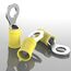 AUPROTEC 25x Ringkabelschuhe 4,0-6,0 mm² gelb Loch-Ø M12 Teillisoliert PVC RV Kabel-Verbinder aus Kupfer verzinnt