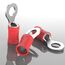 AUPROTEC 25x Ringkabelschuhe 0,5-1,5 mm² rot Loch-Ø M6 Teillisoliert PVC RV Kabel-Verbinder aus Kupfer verzinnt