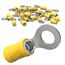 AUPROTEC 25x Ringkabelschuhe 4,0-6,0 mm² gelb Loch-Ø M12 Teillisoliert PVC RV Kabel-Verbinder aus Kupfer verzinnt