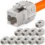 HB-DIGITAL 12x CAT 7 Keystone RJ45 Modul Buchse für LAN Kabel 10 Gbit/s bis 600 MHz AWG 22-24 werkzeuglos LSA vollgeschirmt STP Einbaubuchse für Patchpanel und Netzwerkdose