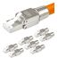 8x CAT 7 RJ45 Stecker 10 GBit/s 600 MHz Netzwerkstecker werkzeuglos PoE für CAT8 CAT7A CAT7 CAT6A Netzwerkkabel Verlegekabel Installationskabel AWG 22-24 LAN Kabel Crimpstecker Vergoldete Kontakte