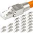 24x CAT 7 RJ45 Stecker 10 GBit/s 600 MHz Netzwerkstecker werkzeuglos PoE für CAT8 CAT7A CAT7 CAT6A Netzwerkkabel Verlegekabel Installationskabel AWG 22-24 LAN Kabel Crimpstecker Vergoldete Kontakte