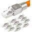 12x CAT 7 RJ45 Stecker 10 GBit/s 600 MHz Netzwerkstecker werkzeuglos PoE für CAT8 CAT7A CAT7 CAT6A Netzwerkkabel Verlegekabel Installationskabel AWG 22-24 LAN Kabel Crimpstecker Vergoldete Kontakte