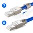 HB-DIGITAL 1x CAT 8 RJ45 Stecker Netzwerkstecker für starre LAN Kabel Verlegekabel Ethernet - werkzeuglos LSA - 40 Gbit/s AWG 22-26 vollgeschirmt STP 50μ vergoldete Kontakte