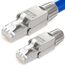 HB-DIGITAL 2x CAT 8 RJ45 Stecker Netzwerkstecker für starre LAN Kabel Verlegekabel Ethernet - werkzeuglos LSA - 40 Gbit/s AWG 22-26 vollgeschirmt STP 50μ vergoldete Kontakte