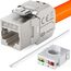HB-DIGITAL 4x CAT 7 Keystone RJ45 Modul Buchse für LAN Kabel 10 Gbit/s bis 600 MHz AWG 22-24 werkzeuglos LSA vollgeschirmt STP Einbaubuchse für Patchpanel und Netzwerkdose