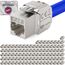 HB-DIGITAL 100x CAT 8 Keystone RJ45 Modul Buchse für starre LAN Kabel - GHMT Zertifiziert - 40 Gbit/s AWG 22-26 werkzeuglos LSA vollgeschirmt STP vergoldete Kontakte für Patchpanel und Netzwerkdose