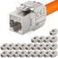 HB-DIGITAL 24x CAT 7 Keystone RJ45 Modul Buchse für LAN Kabel 10 Gbit/s bis 600 MHz AWG 22-24 werkzeuglos LSA vollgeschirmt STP Einbaubuchse für Patchpanel und Netzwerkdose