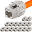 HB-DIGITAL 16x CAT 7 Keystone RJ45 Modul Buchse für starre LAN Kabel 10 Gbit/s AWG 22-24 werkzeuglos LSA vollgeschirmt STP vergoldete Kontakte für Patchpanel Netzwerkdose