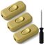 AXFEE Inline Schalter, 3 Stück 250V 6A Zwischenschalter Schnurschalter, Kabelschalter Wippschalter, 2-adrige und 3-adrige Zuleitungen, Schnurzwischenschalter für Lampe Kleingeräte | Gold