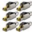 RedStar24 RJ45 Stecker Werkzeuglos CAT 8 – Netzwerkstecker für Verlegekabel AWG 22-24 – CAT8 CAT7 LAN Kabel Netzwerkkabel Ethernet – Geschirmt – LSA feldkonfektionierbar – 40 Gbps – 6 Stück