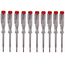 H + H Werkzeug 45200 Standardprüfer 10x 45200 Spannungsprüfer/Phasenprüfer bis 250V GS geprüft nach VDE 0680 Made in Germany, transparent/rot, 140 mm