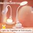 FemKey LED Schreibtischlampe für Kinder, Augenschutz Leselampe, Wiederaufladbare USB Energiespar Nachttischlampe, Dimmbar Touchsensor Tischlampe, Cartoon-Stil Kieselgel Rosa Hase