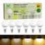 GY E14 LED Dimmbar 4.9W (ersetzt 60W), 807 Lumen Hochhelligkeit, 3000K Warmweiß, G45 P45 Mini-Globe, Energieklasse C, Flimmerfrei Regulierbar, LED Leuchtmittel für Nachttischlampe, 6er Pack