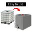 IBC Tank Abdeckung, Wassertank 1000l zubehör, Regenwassertank, Schutzplane/Regenwasser Folien Staubdicht Cover, Ausgestattet mit transparentem Anzeigefenster, Ibc container abdeckung 120 x100 x116 cm